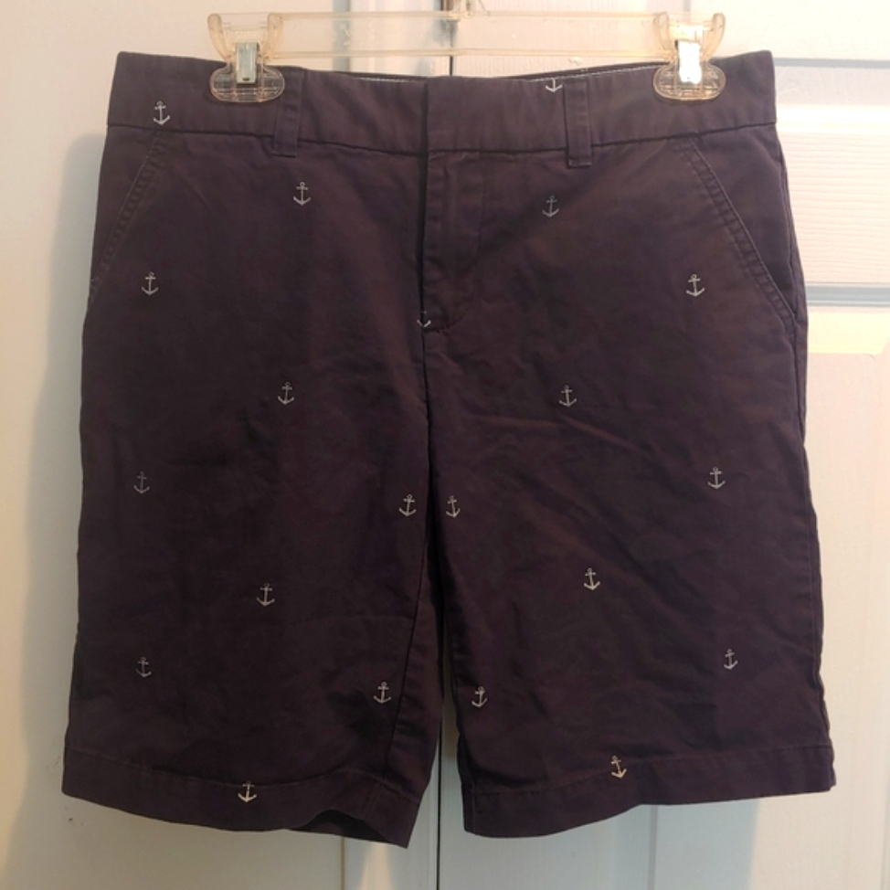 Tommy Hilfiger Women’s Classic Chino Navy Shorts With Anchor Pattern Size 4.